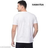 Trending polyester men's t-shirt with printed pattern, short sleeves, size S (37in x 15in)