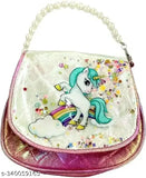 Faux leather unicorn-themed sling bag for kids, adjustable and lightweight, multicolor design
