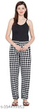 Cotton checkered maxi pajamas for women - Indian-made, offers comfort and stylish design