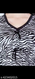 Zebra Printed Viscose Rayon Kaftan & Satin Pyjamas Set - Soft, premium quality nightwear for ultimate comfort, side pocket design, machine washable