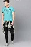 Men's cotton summer t-shirt, short sleeves, printed design - casual wardrobe essential, sky oversize style