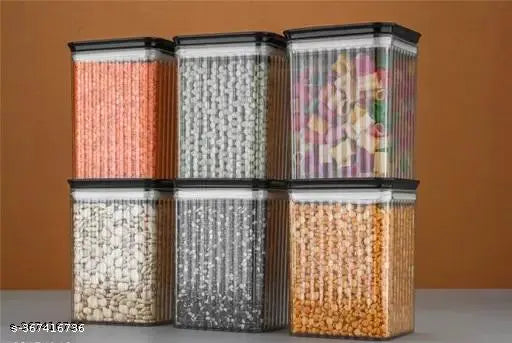 Green, premium quality plastic, airtight modular kitchen storage set (12 x 2200 ml)