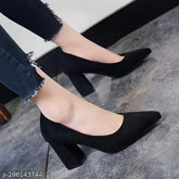 Black suede ballerinas - solid design, closed back for date night styling (India origin)