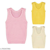 Multicolor knit wool sleeveless infant-kids sweater vest combo, vibrant colors for kids fashion