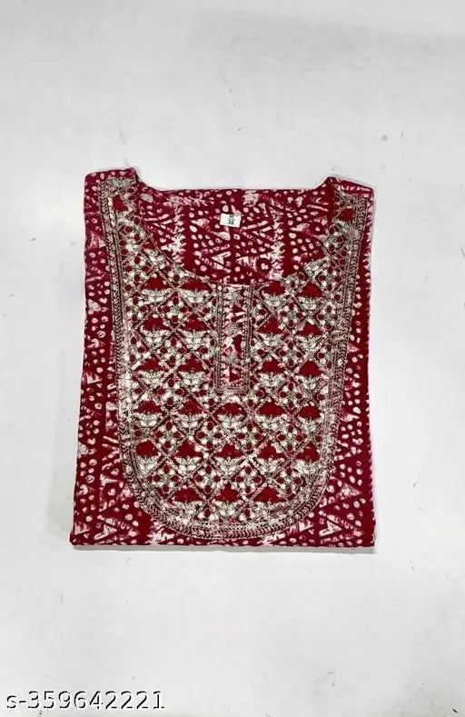 Rayon green embroidered kurti, three-quarter sleeves, printed combo design for women & girls. Comfortable and long-lasting quality. Perfect for all occasions