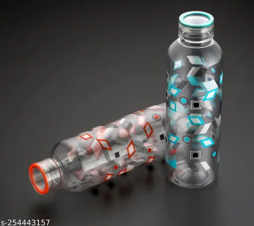 White plastic water bottles, leak-proof, pack of 6 for school, college, office by HOMIFY, ideal for hydration on the go