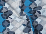 Cotton double bed sheets with geometric print, superfine quality and two matching pillow covers, ideal for summer