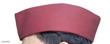 Cotton red Uttarakhand flat cap, traditional Pahadi Brahmkamal design from India