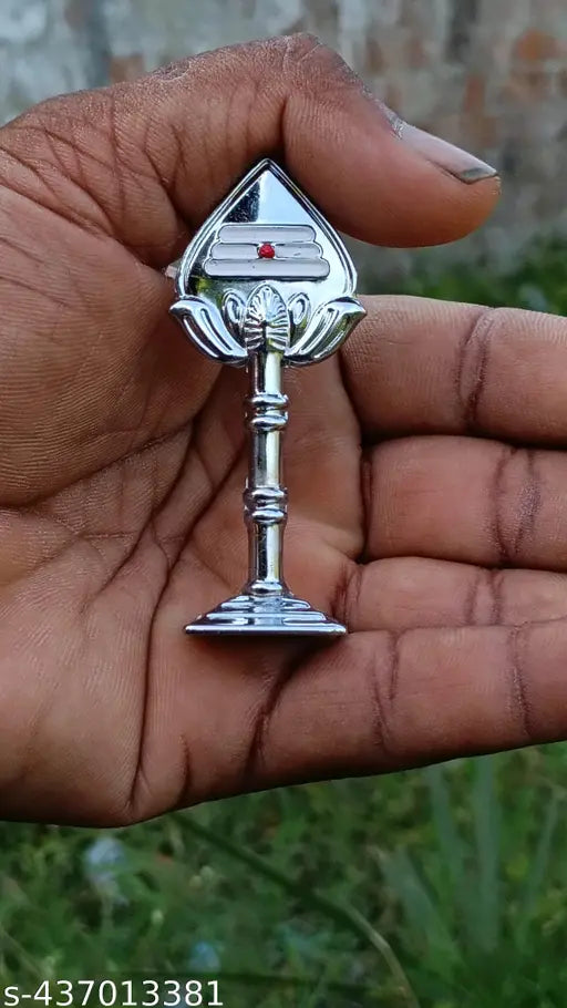 Indian Muruga vel: Solid, nickel-plated automobile showpiece for car dashboard & home decor