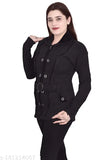 Black colorblocked wool sweater for girls winter wear, ideal for everyday fashionable outfits