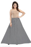 Printed polyester flare long skirt for women, free size from India