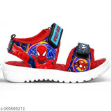 Red and navy blue SpidY WEB-SINGER kids sandals with green print, comfortable patent leather and EVA sole for boys ages 5-6 years