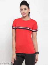 Striped polyester Boston club t-shirt for women on hanger