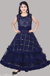 Embellished net sleeveless dress for 6-7 years, India origin beautyfull gown