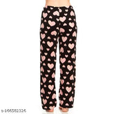 Assorted color, free-size winter girls' printed fleece pajamas for warmth and comfort