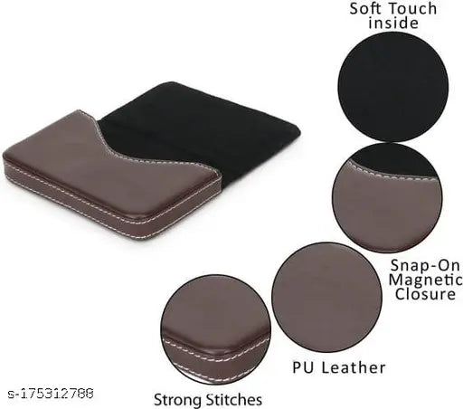 Royal Craft PU Business Card Holder, 2-pack, holds 810 cards, solid pattern, compact design