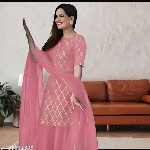 Diwali2024 Special Rayon SelfGift TRENDEY SARARA Colorful Kurta Set with Embroidered Dupatta and Bottomwear, short sleeves, popular searches include kurti, rakhi, watch, top, earrings, palazzo set