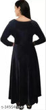 Velvet winter kurti with pent, long-sleeved solid design in XXL and XXXL sizes - Comfortable yet stylish Indian attire for parties, weddings, and office wear