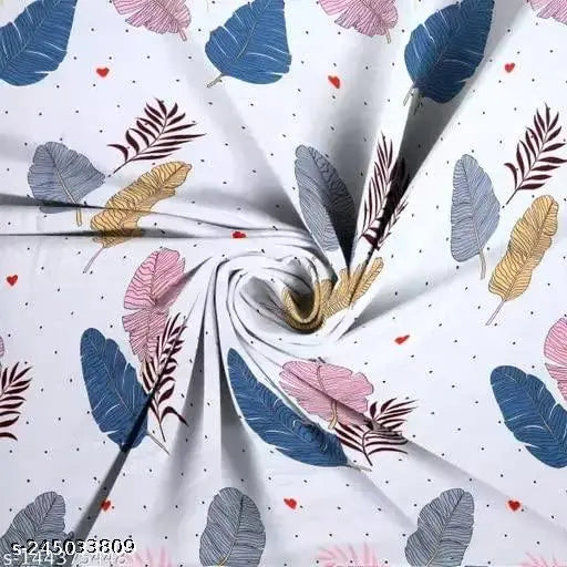 King-size 200 TC cotton elastic fitted double bedsheet with 2 pillow covers - botanical print, ideal for summer, luxury bedding set