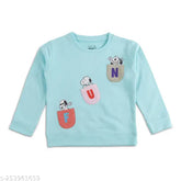 Boys in cotton blend fullsleeve sweatshirt with fun printed pattern, featuring long sleeves for sizes 1-2 Years, 2-3 Years, 3-4 Years, 4-5 Years, and 5-6 Years. Made in India