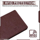 Brown PU Mens Money Clip Wallet, textured design, holds 7 cards, 2 compartments, slim fit for pocket, premium artificial leather, India-made gift for men