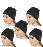 Attractive printed women's ascot caps (L), 5-pack, Indian origin