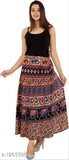 Cotton printed net ethnic skirt by Jivika for women, size 36-44