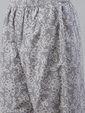 Trendy grey cotton women's kurta sets, printed calf-length palazzos, comfortable, stylish, Indian handwork