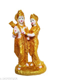 Antique Finish Poly Resin Lord Sita Ram Love Couple Statue, golden-toned Hindu decorative showpiece - 24 cm, perfect for Pooja room or tabletop adornment