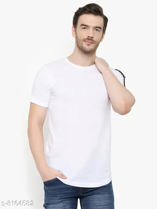 Men's casual cotton t-shirt, short sleeves, solid color on a hanger
