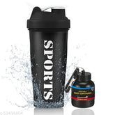 Green plastic gym shaker bottle set, 100% food grade and BPA-free, pack of 2 for workouts or sports