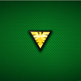 Triangle yellowish logo with green background mobile case cover, high-quality and lightweight phone protection for all models