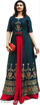 Rayon printed combo, short sleeve Banita superior kurti, Indian ethnic wear on mannequin (Maha Price Drop Sale)