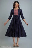 Rayon Fastival kurti with embroidery, printed combo for Diwali festive wear, three-quarter sleeves