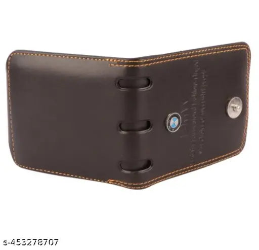 Faux leather BMW men's trading wallet, textured net design with 2 compartments, free size accessory from India