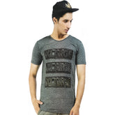 Dark grey hosiery printed men's t-shirt (XS), half sleeve, round neck