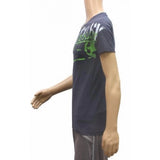 Greyish blue hosiery mix printed men's T-shirt (V neck, half sleeve), vibrant graphic design on trendy apparel for men