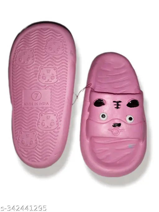 Multicolor EVA flip flops for kids, cartoon character pattern, lightweight daily wear footwear (N=2)