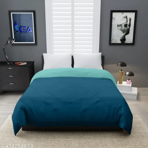 Reversible polycotton single bed comforter, 200 GSM quality, ideal for cozy sleep and home decor