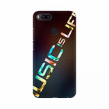 Black text mobile case with music-themed design, lightweight and scratch-resistant, suitable for all phones