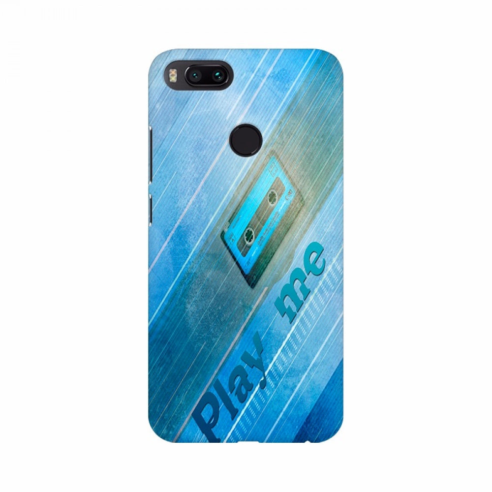 Abstract blue cassette mobile case cover for all phones, lightweight and high-quality, protects from scratches and chips