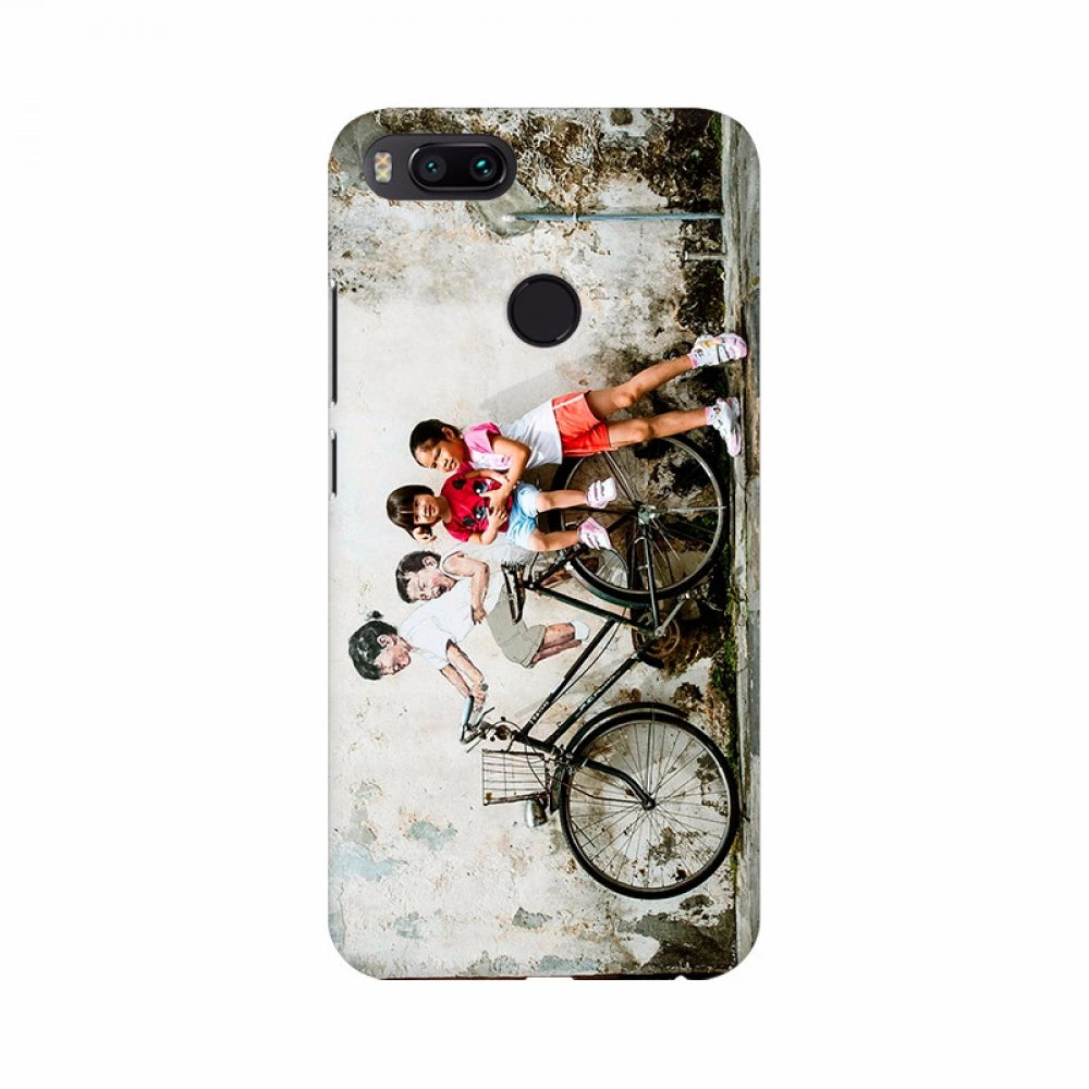 Children on bicycle poster mobile case cover - 100% new, lightweight, phone-model compatible for scratch and bump protection with camera access