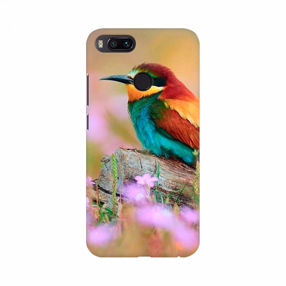 Colorful bird with abstract background mobile case for all phone models, protects from scratches and bumps with precise cutouts