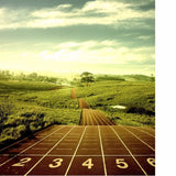 Green digital art mobile case with village and race track design, lightweight and scratch-resistant, fits all phone models