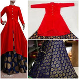 Attractive Chanderi Silk women's gown, size M-XXXL, Indian handloom fashion on display