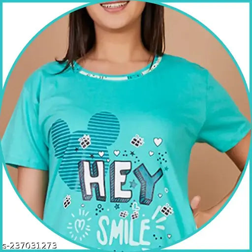 Women's long cotton nightsuit, vibrant prints, cozy and cool summer pajama set with side pockets, India-made