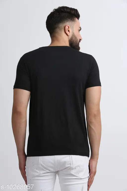 Trond Men's solid cotton blend half sleeve Henley, perfect for casual style (S-XXL)