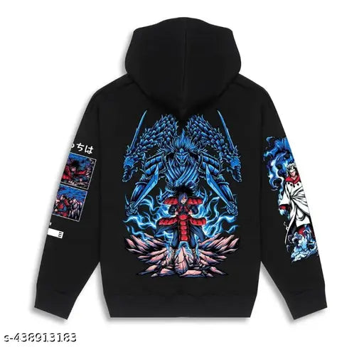 Wool printed hoodie, long sleeves, 'k1PRINTED' design, size S-XL, Indian made