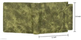 Leather Seetu Green wallet for men, textured net design with 5 compartments, free size (10cm x 12cm), made in India