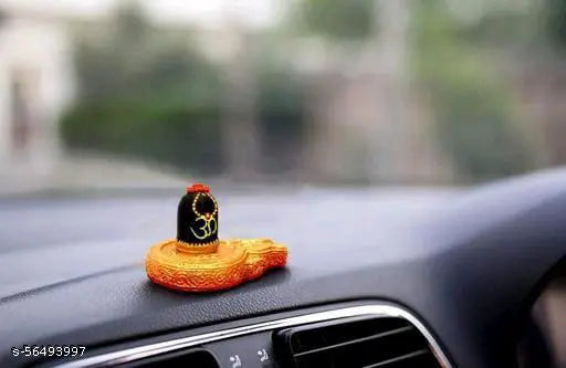 Marble powder Shivling idol, handcrafted by VIDHAYA ARTS, perfect for Puja and car dashboard, India origin
